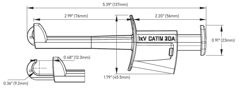 Mechanical Drawing - Pomona Electronics 73103 Maxigrabber® Hooks